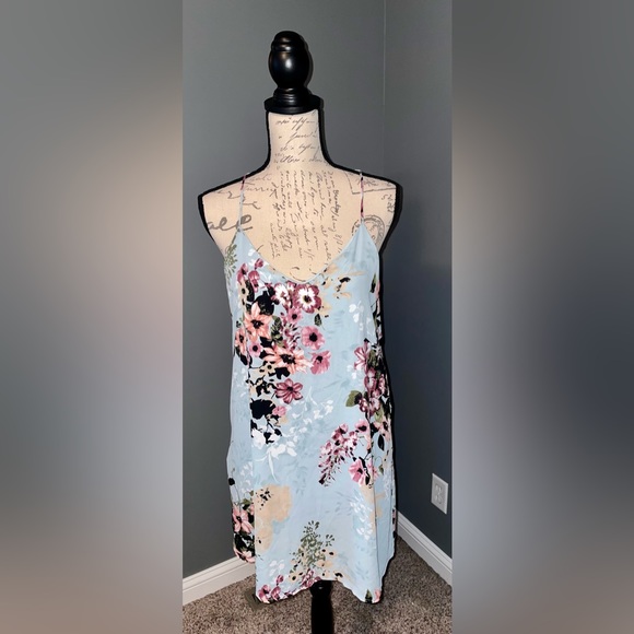 ⭐️SAVED BY FHE DRESS MINT FLORAL TANK SHORT DRESS SZ MEDIUM WARN ONCE - Picture 6 of 16